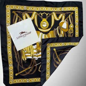 Longchamp Paris Silk Italian Made Hand-Rolled EquestrianTack Motif